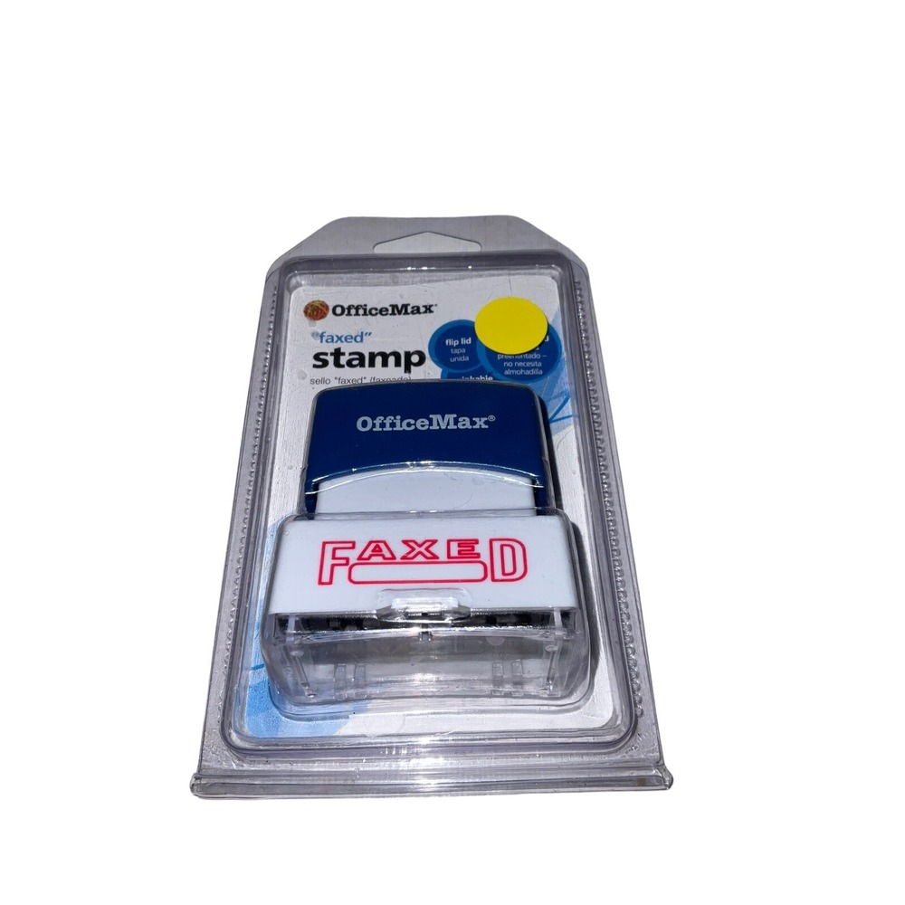 2 Pack OfficeMax FAXED Flip Lid, Pre-Inked (No Stamp Pad Required), Reinkable